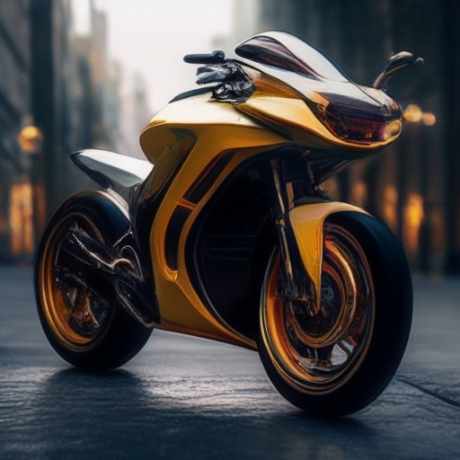   The image should showcase the sleek and efficient design of a bicycle-powered motorbike, highlighting its speed and practicality for navigating city streets.
